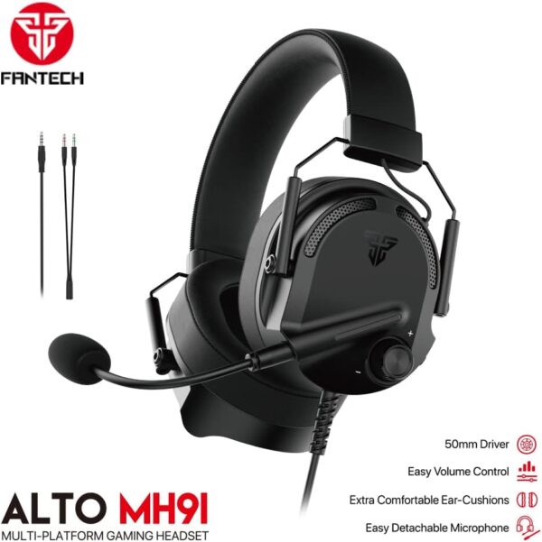 FANTECH MH91 Wired Gaming Headset with 3.5mm Plug 50mm Drivers Surround Sound HD Mic for PS4 PS5 Xbox PC Laptop Gamer Headphone  Video Games - Image 10