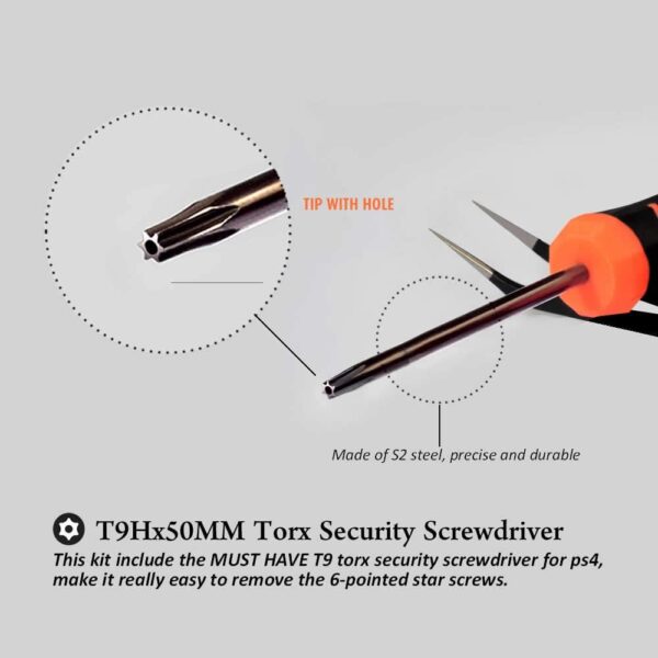 Cleaning Repair Tool Kit for PS4 PS5, TECKMAN TR9 Torx Security Screwdriver with PH00 PH0 PH1 Phillips Screwdriver Set for Sony Playstation 4,5 Main,Controller Tear Down and Dust Removal  Video Games - Image 8