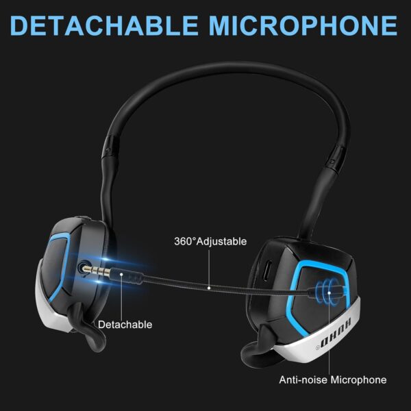 HUHD Wireless Gaming Headset for Nintendo Switch PS4, PS5, PC, Computer, USB Wireless Gaming Headsets Headphones with Microphone Over Ear  Video Games - Image 17