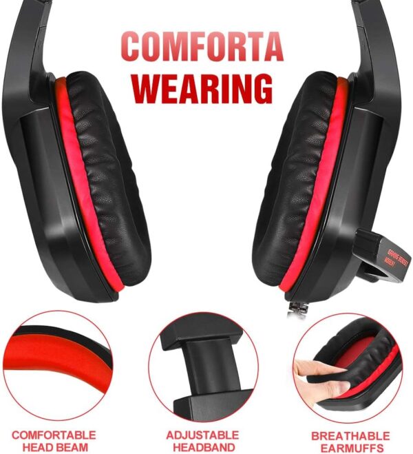 PHOINIKAS Gaming Headset for PS4, Xbox One, PC, Laptop, Mac, Nintendo Switch, 3.5MM PS4 Stereo Headset Over Ear Headphones with Noise-Cancelling Mic, Bass Surround - Camo  Video Games - Image 24