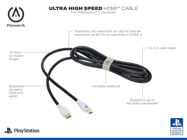 PowerA Ultra High Speed HDMI Cable for Playstation 5, Cable, HDMI 2.1, PS5, Officially Licensed  Video Games - Image 9