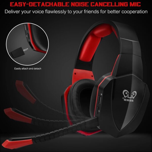 Wireless Gaming Headphones for Nintendo Switch PS5 PS4 PC Computer, PS5 Wireless Gaming Headset with Detachable Microphone Over Ear,Red  Video Games - Image 10