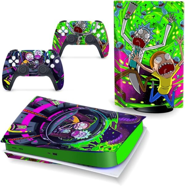 Toxxos PS5 Skin Disc Edition Anime Console and Controller Vinyl Cover Skins Wraps for Playstation 5 Disc Version CD-ROM Version Purple and Green  Video Games - Image 15