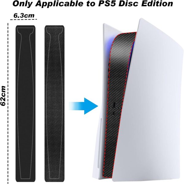 PS5 Console Middle Skin, Integral PS5 Disc Edition Host Middle Strip, Console Center Part Protection Strip Film, PS5 Middle Sticker Accessories Durable Scratch Resistant (Carbon Red)  Video Games - Image 15