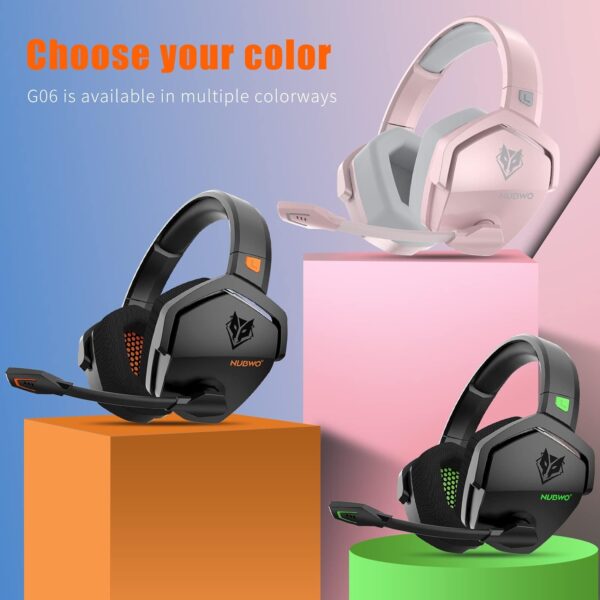 NUBWO G06 Dual Wireless Gaming Headset with Microphone for PS5, PS4, PC, Mobile, Switch 2.4GHz Wireless + Bluetooth - 100 Hr Battery - 50mm Drivers - Orange : Video Games - Image 17