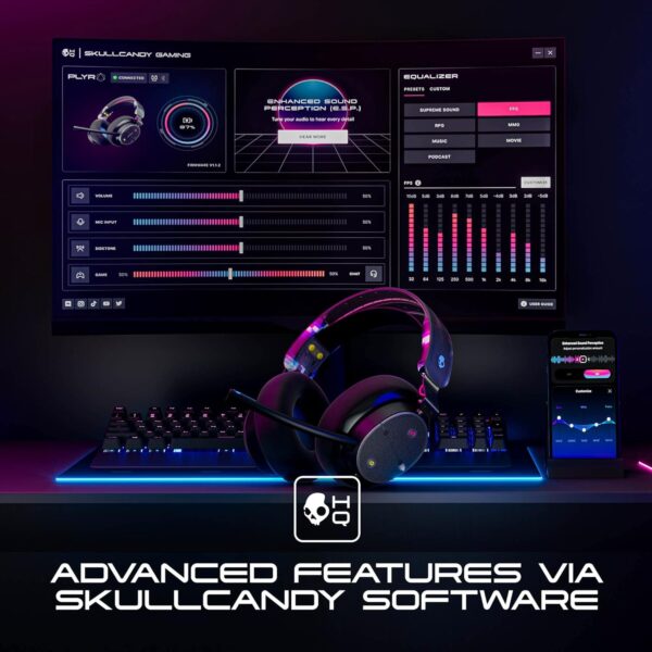 Skullcandy PLYR Multi-Platform Over-Ear Wireless Gaming Headset, Enhanced Sound Perception, 24 Hr Battery, AI Microphone, Works with Xbox Playstation and PC - Black  Video Games - Image 14