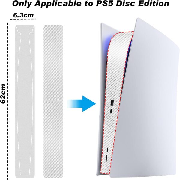 PS5 Console Middle Skin, Integral PS5 Disc Edition Host Middle Strip, Console Center Part Protection Strip Film, PS5 Middle Sticker Accessories Durable Scratch Resistant (Carbon Red)  Video Games - Image 22