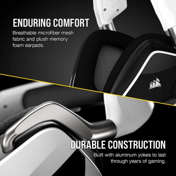 Corsair VOID RGB ELITE Wireless Gaming Headset - 7.1 Surround Sound - Discord Certified - iCUE Compatible - PC, Mac, PS5, PS4 - White  Video Games - Image 14