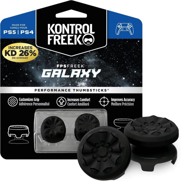 KontrolFreek FPS Freek Galaxy Black for Playstation 4 (PS4) and Playstation 5 (PS5) | Performance Thumbsticks | 1 High-Rise, 1 Mid-Rise | Black (Limited Edition)  Video Games - Image 7