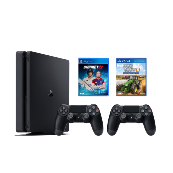 PS4 500GB Slim And DualShock 4, Cricket 22 And Farming Simulator 19